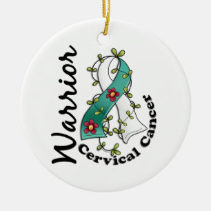 Cervical cancerkrigare 15 julgransprydnad keramik