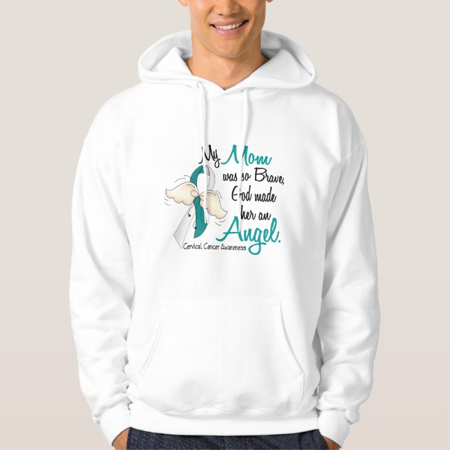 Cervical cancermamma för ängel 2 sweatshirt med luva (Framsida)