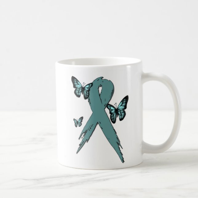Cervical cancermedvetenhetband kaffemugg (Höger)