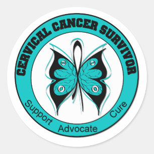 Cervical canceröverlevande runt klistermärke
