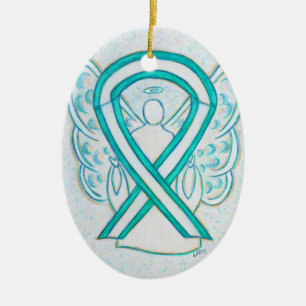 Cervikal Cancer Medvetenhet Band Ängel Ornament