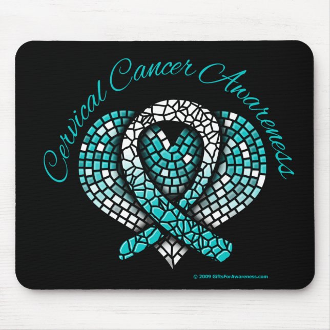 Cervikal Cancer Mosaic Heart Ribbon Musmatta (Framsidan)