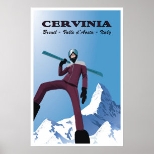 Cervinia,Breuil,Valle d’Aosta,Italien,Ski Poster