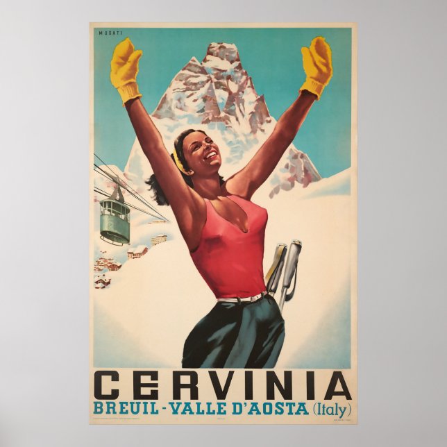 Cervinia, Breuil - Valle d'Aosta ,Italien,Ski Post Poster (Framsidan)