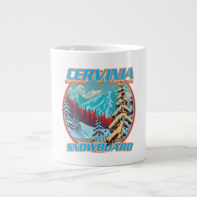 Cervinia italy Snowboard logotyp Jumbo Mugg (Framsidan)