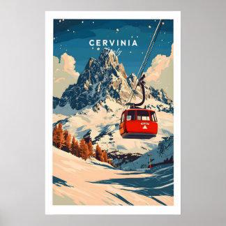 Cervinia skidtryck 1 poster