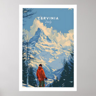 Cervinia skidtryck - Italien 1 Poster