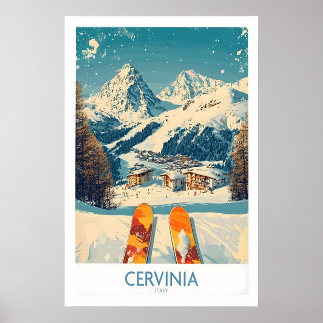 Cervinia Väggkonst Skidposter Italien 1 (Framsidan)
