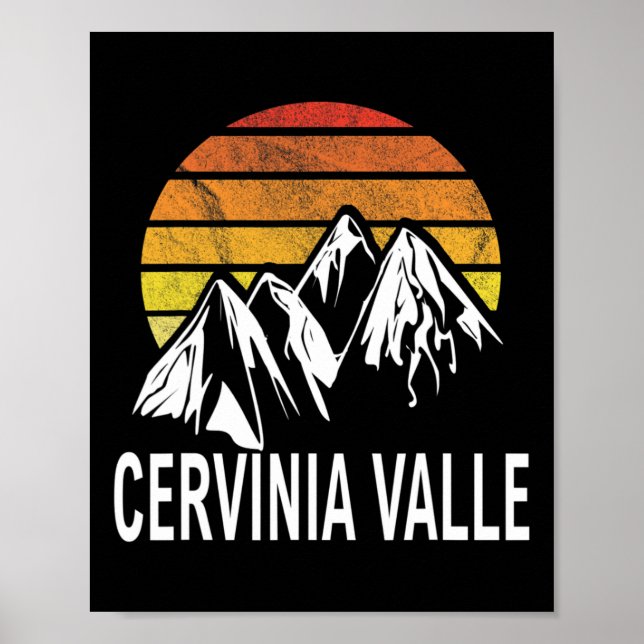 Cervinia Valle d'aosta Italien Ski Resort Snowboar Poster (Framsidan)