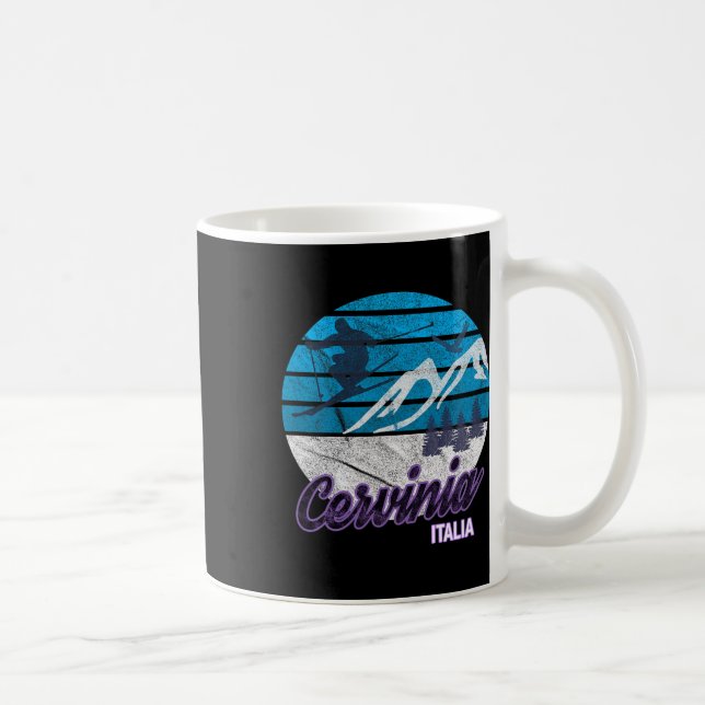 Cervinia Valle D'aosta Italien Skidort Snowboard Kaffemugg (Höger)