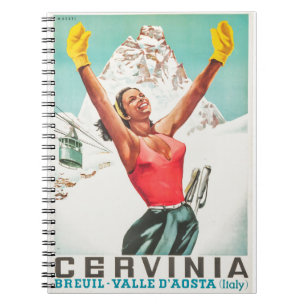 Cervinia vintage affisch anteckningsbok