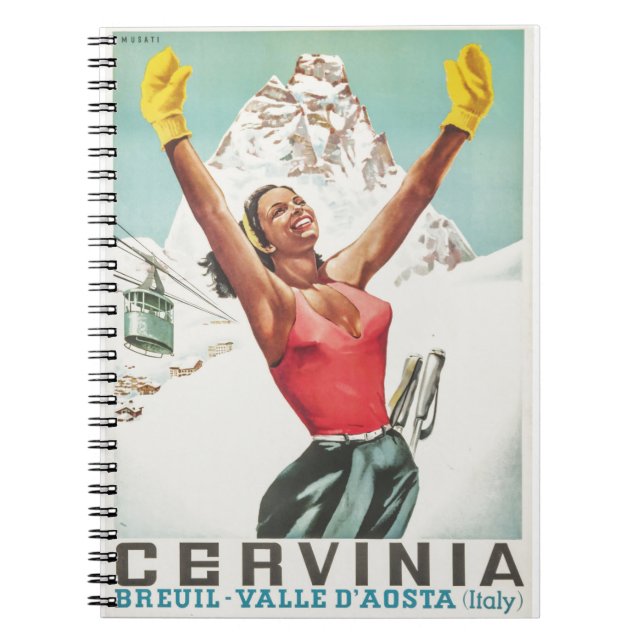 Cervinia vintage affisch anteckningsbok (Framsidan)