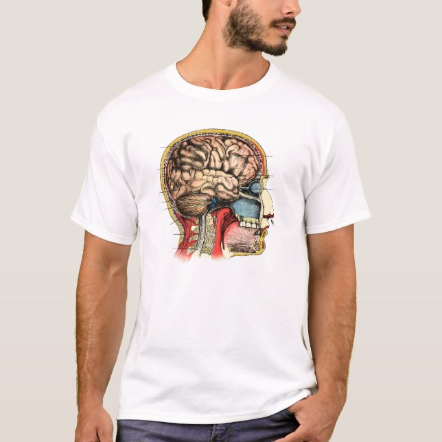 Cervix med humant hjärnskal tee shirt (Framsida)