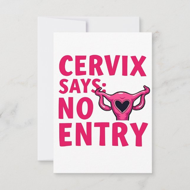Cervix säger inget Womb Pro-köp på ingångsnivå Tack Kort (Framsida)