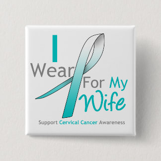 Cervixcancer I Bära Teal and White för min fru Knapp