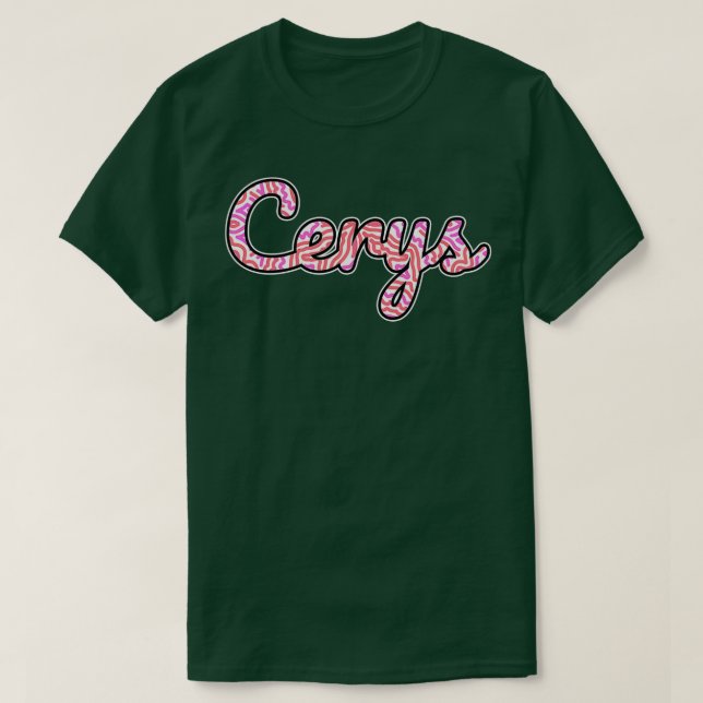 Cerys Handskriftlig Namn T Shirt (Design framsida)