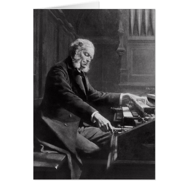 Cesar Franck vid organkonsolen Hälsningskort (Framsidan)