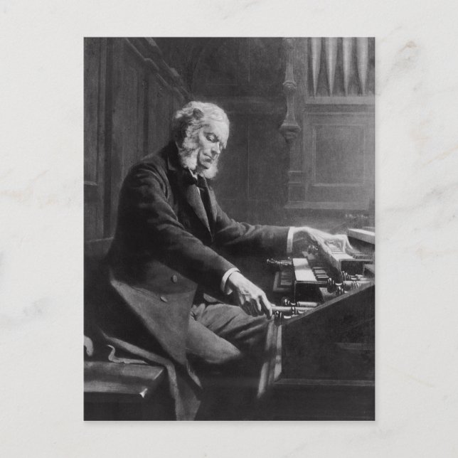Cesar Franck vid orgelkonsolen Vykort (Framsida)