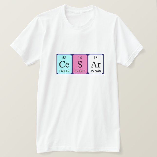 Cesar Periodisk skjorta bord namn T-shirt (Design framsida)