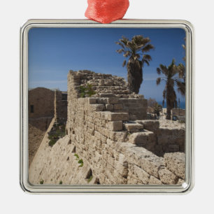 Cesarea ruins of port byggt av Herod den Underbara Julgransprydnad Metall