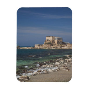Cesarea ruins of port byggt av Herod den Underbara Magnet