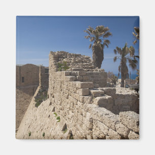 Cesarea ruins of port byggt av Herod den Underbara Magnet