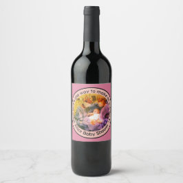 Cesarean Birth Scene, Perfect Baby Shower Keepsake Vinflaska Etikett
