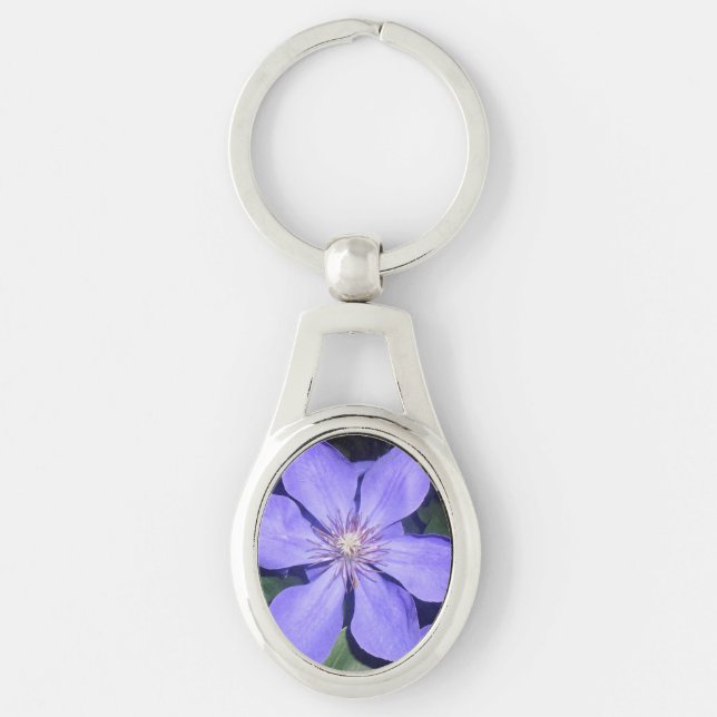 Césarine Ovalt Silverfärgad Nyckelring (Framsidan)