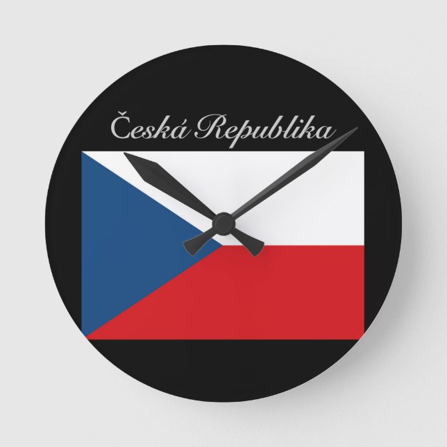 Česká republikavlajka rund klocka (Framsida)