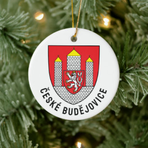 České Budějovices vapen, Tjeckien Julgransprydnad Keramik