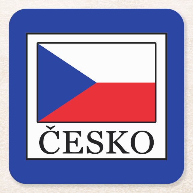 Česko Underlägg Papper Kvadrat (Framsidan)