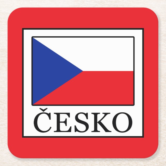 Česko Underlägg Papper Kvadrat (Framsidan)