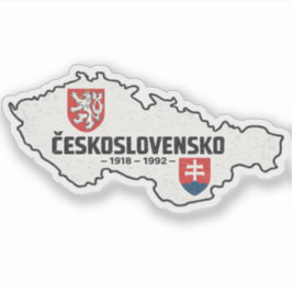 Československo 1918-1992 Vintagekarta Retro Klistermärken
