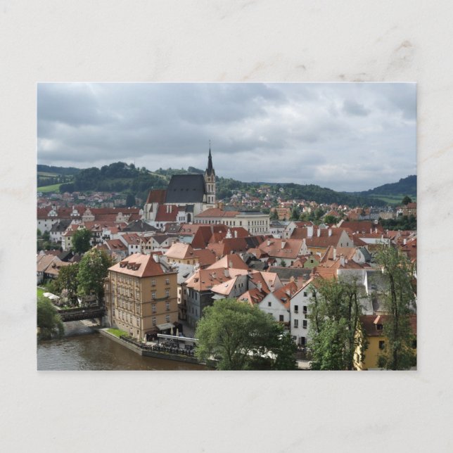 Cesky Krumlov, gammalt stadskort Vykort (Framsida)