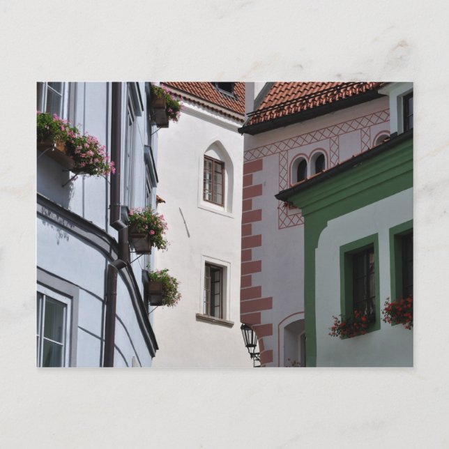 Cesky Krumlov, gammalt stadskort Vykort (Framsida)