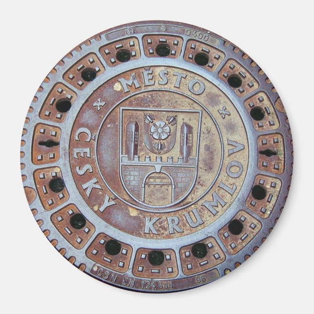 Cesky Krumlov Sewer Cover Magnet (Framsidan)