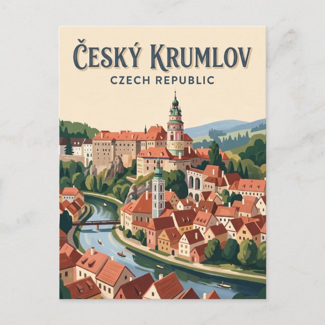 Český Krumlov slott Tjeckien Vykort (Framsida)