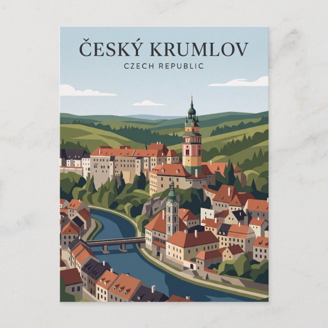Český Krumlov slott Tjeckien Vykort (Framsida)