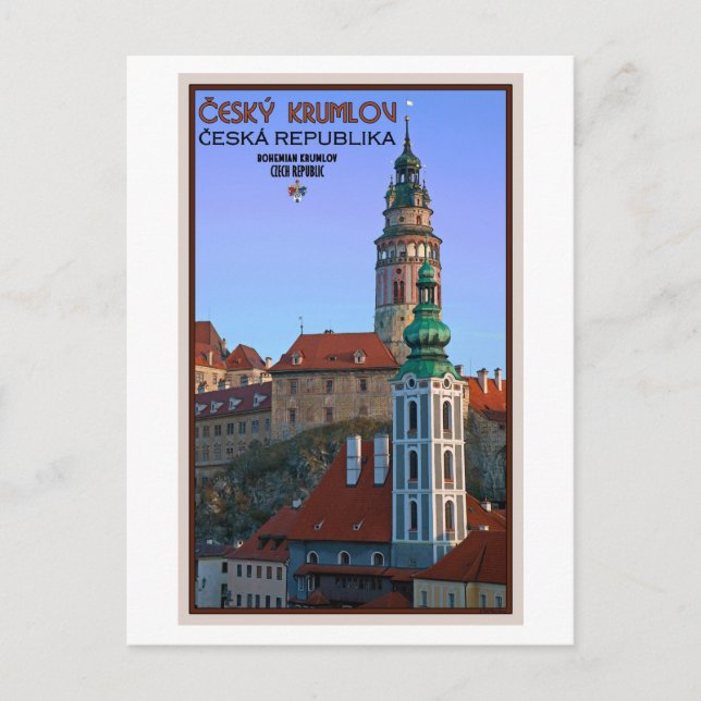 Cesky Krumlov - Två Torn Vykort (Framsida)
