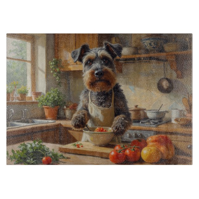 Cesky Terrier Cooking in Kitchen (Framsidan)