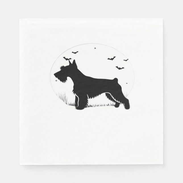 Cesky Terrier Hund – Halloween Moon Silhouette Cla Pappersservett (Framsidan)
