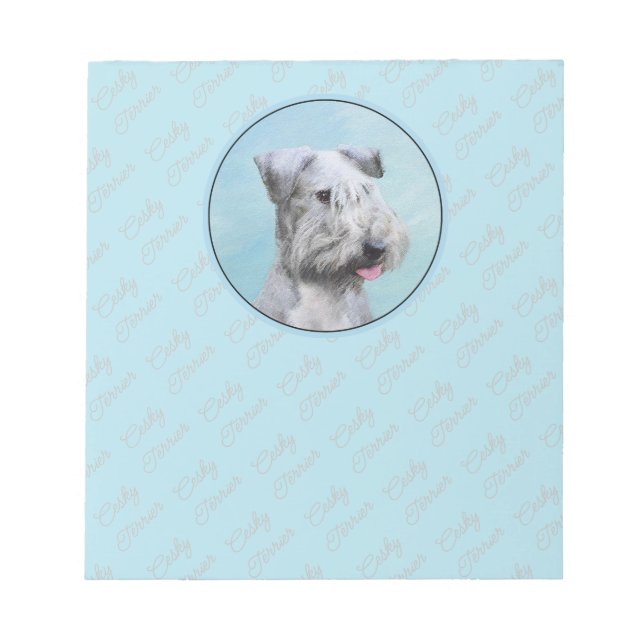 Cesky Terrier Painting - Cute Original Hund Art Anteckningsblock (Framsida)