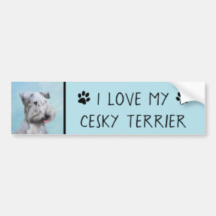 Cesky Terrier Painting - Cute Original Hund Art Bildekal