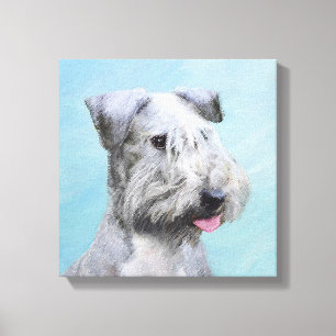 Cesky Terrier Painting - Cute Original Hund Art Canvastryck