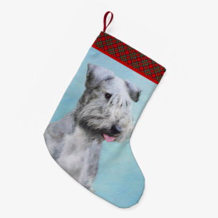 Cesky Terrier Painting - Cute Original Hund Art Liten Julstrumpa