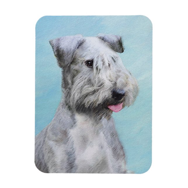 Cesky Terrier Painting - Cute Original Hund Art Magnet (Vertikal)