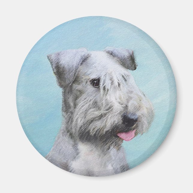 Cesky Terrier Painting - Cute Original Hund Art Magnet (Framsidan)