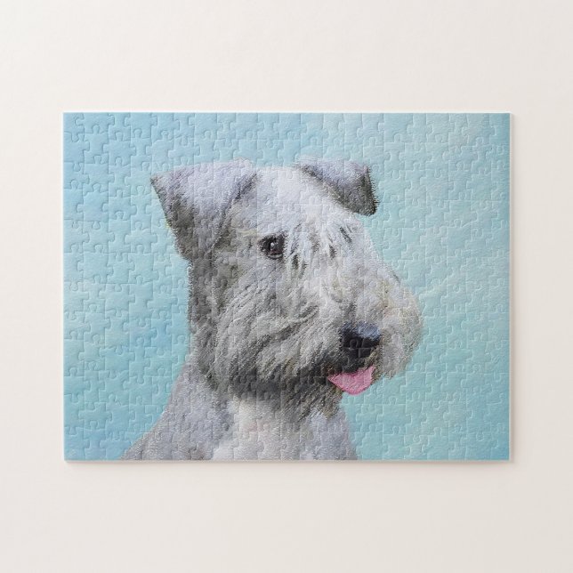 Cesky Terrier Painting - Cute Original Hund Art Pussel (Horisontell)