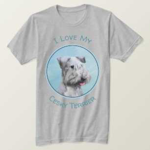 Cesky Terrier Painting - Cute Original Hund Art T Shirt