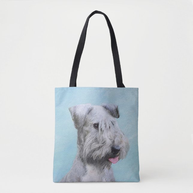 Cesky Terrier Painting - Cute Original Hund Art Tygkasse (Framsida)